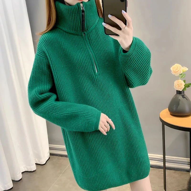 カシミヤハーフジップニット