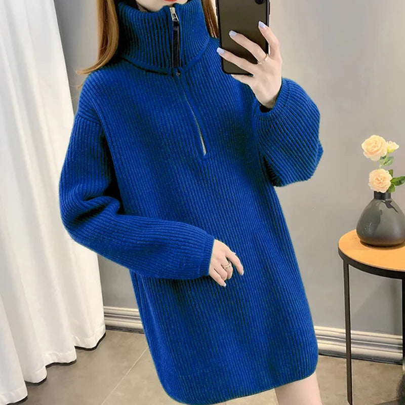 カシミヤハーフジップニット