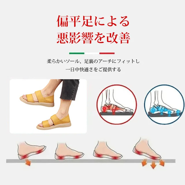 お洒落な本革レディースサンダル