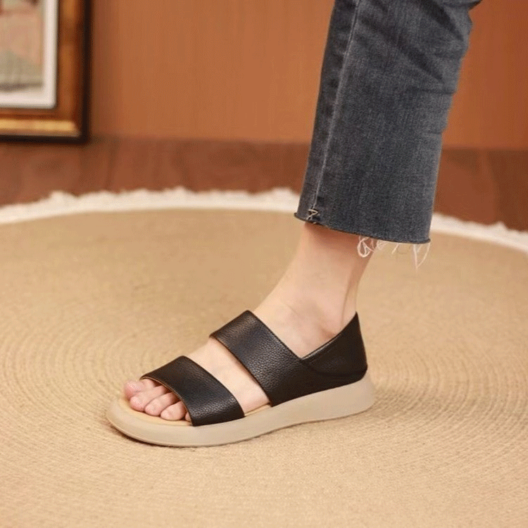 お洒落な本革レディースサンダル