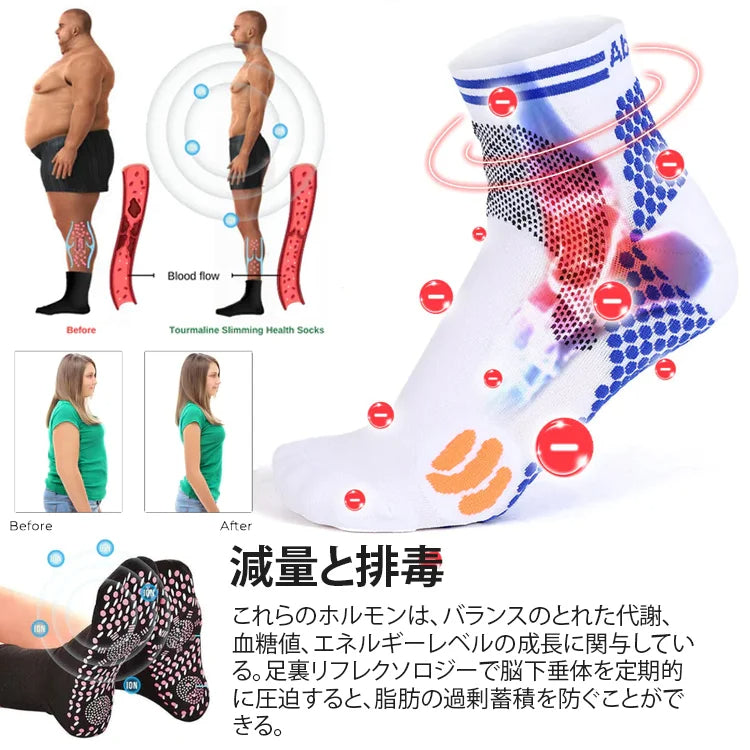 遠赤外線チタンイオン身長促進ソックス