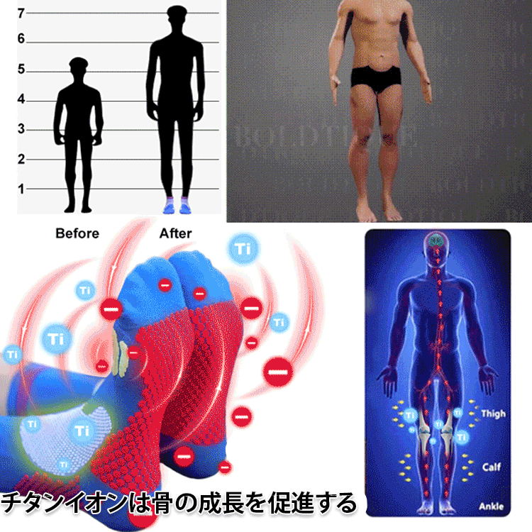 遠赤外線チタンイオン身長促進ソックス
