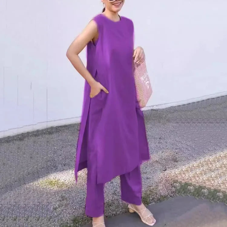 綿麻ワンピース+パンツ