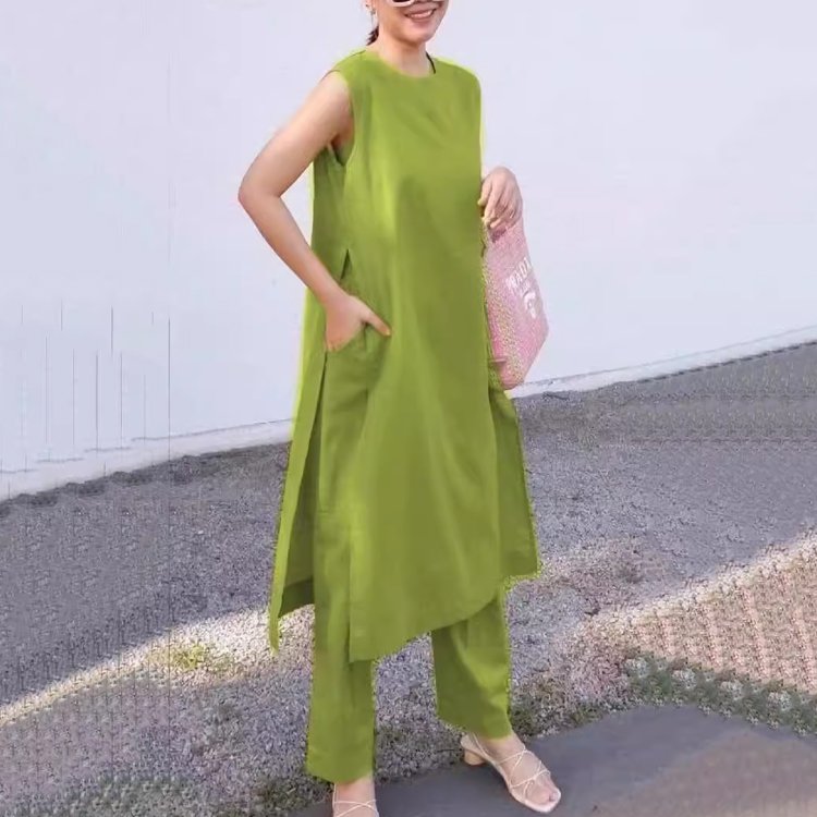 綿麻ワンピース+パンツ