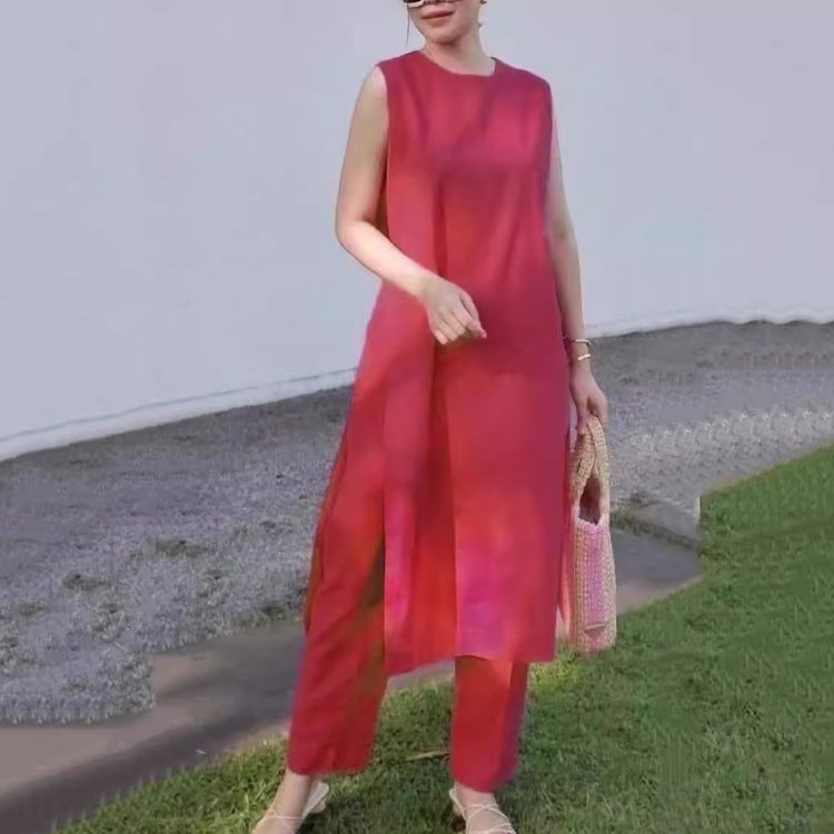 綿麻ワンピース+パンツ