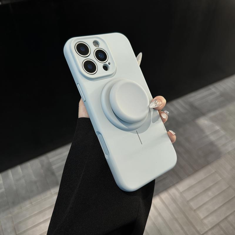 AI撮影ボタン付き マグネットスタンド内蔵シリコンケース｜iPhone 12〜iPhone 18 Pro Max対応
