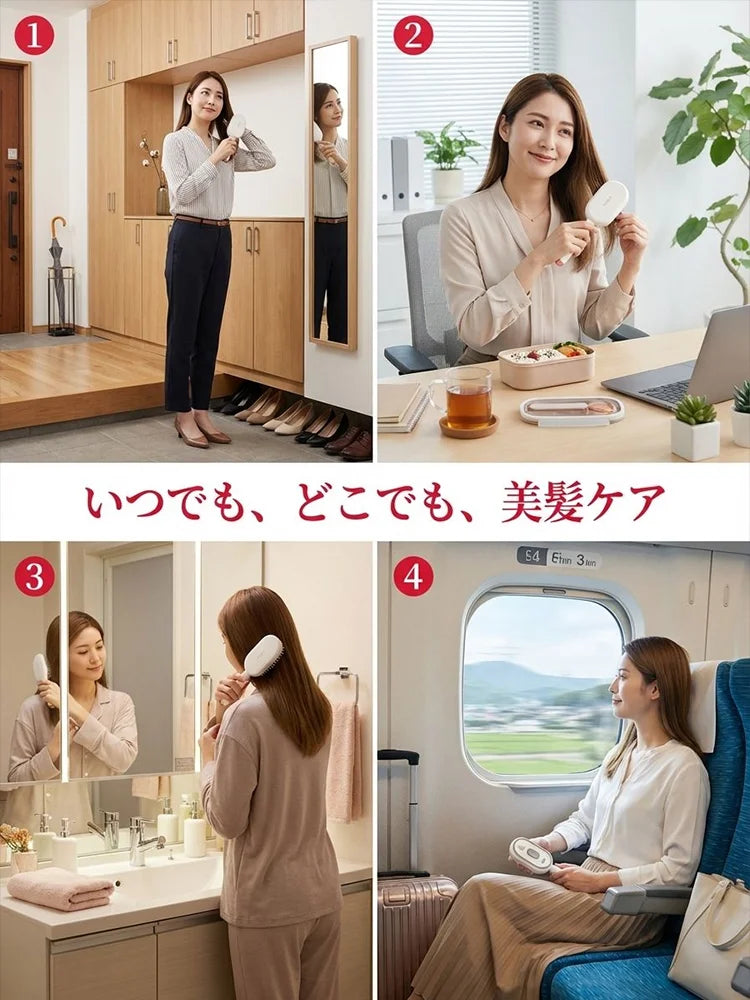 洗い不要エッセンシャルオイルヘアブラシ