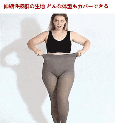 ストッキング風透け感ありの裏起毛タイツ