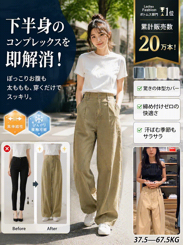 ゆったり快適アメリカンデニムワークパンツ