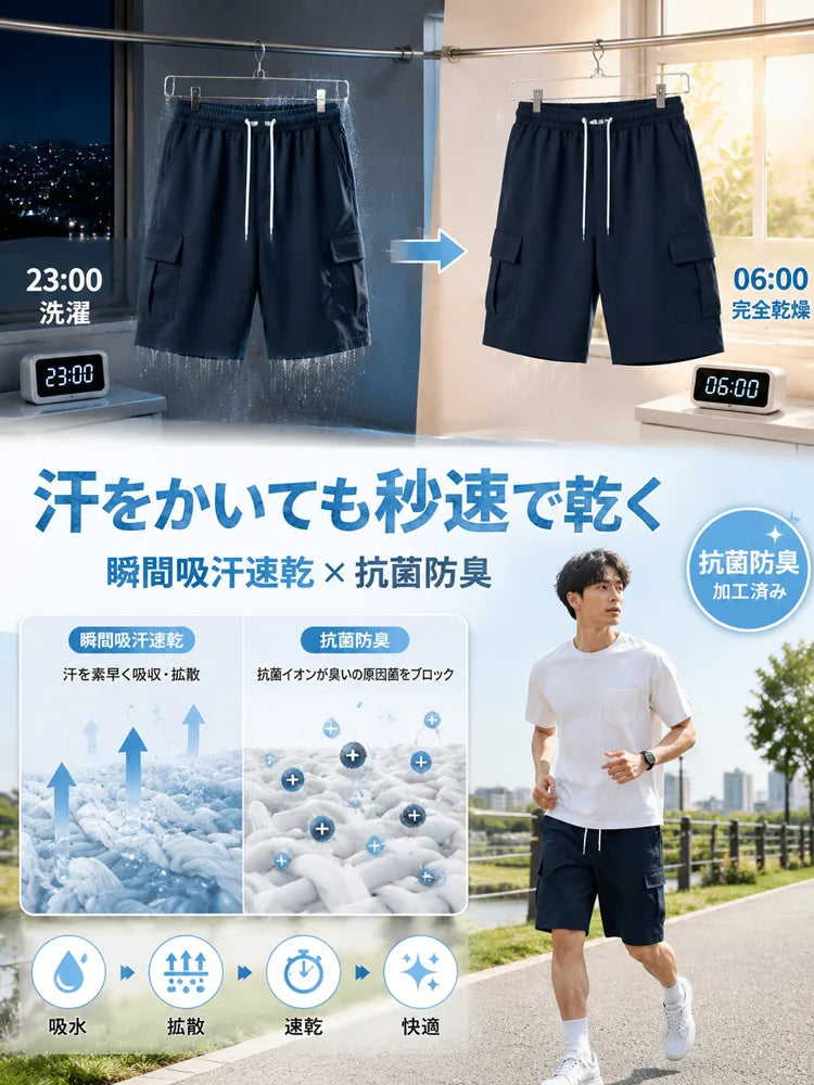 メンズレイジースタイル7分丈ショートパンツ