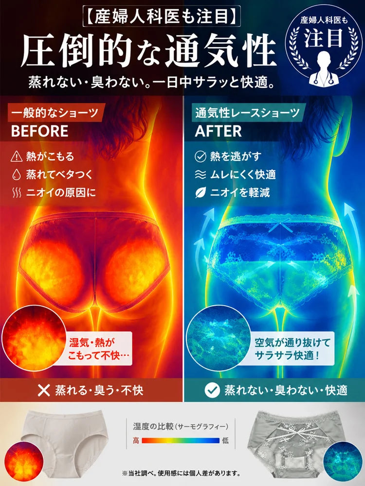 透け感レースローライズレディースショーツ