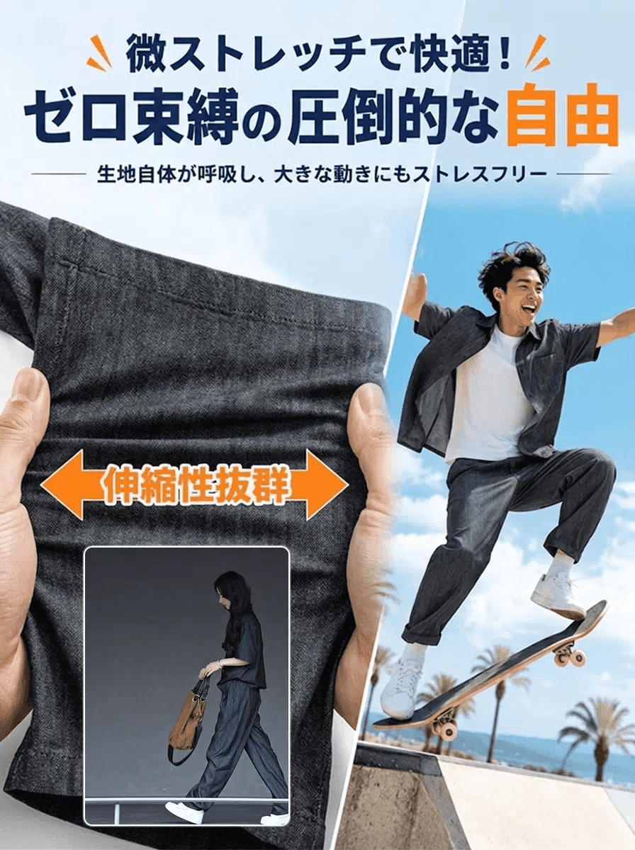 【岡山児島】アイスシルク冷感リネンシャツセットアップ