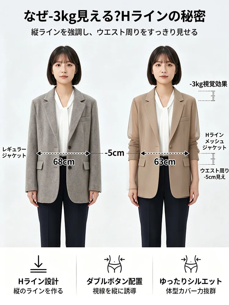 -3kgすっきり細見えジャケット
