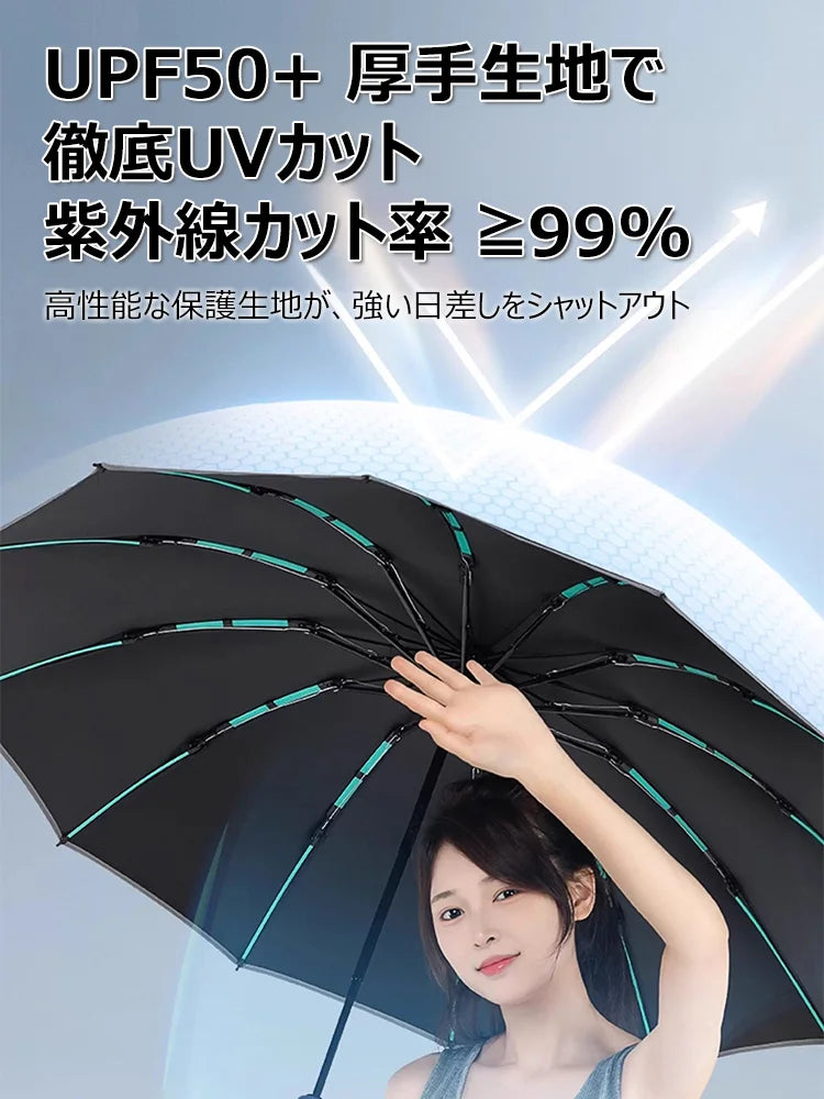 カラビナフック折りたたみ傘 自動開閉 晴雨兼用傘