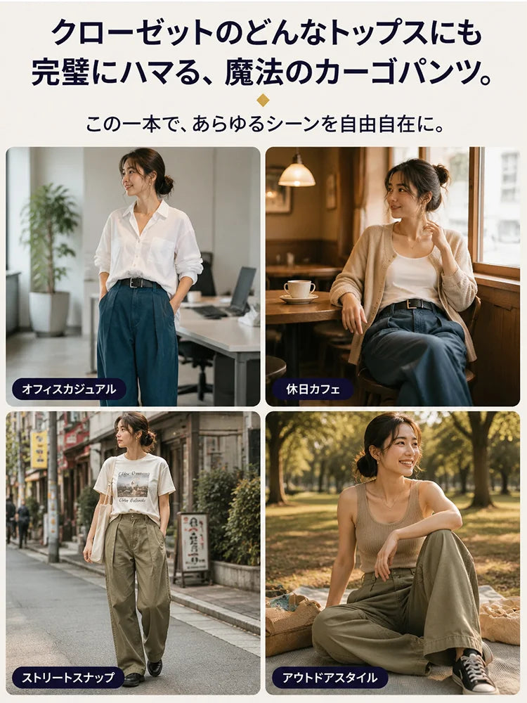 ゆったり快適アメリカンデニムワークパンツ