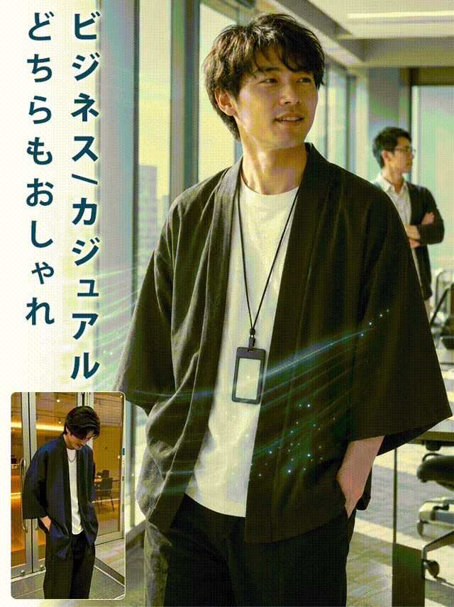 メンズリネンコットンカーディガン