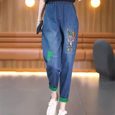 手刺繍九分丈パンツ