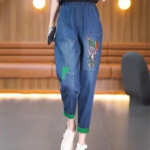 手刺繍九分丈パンツ