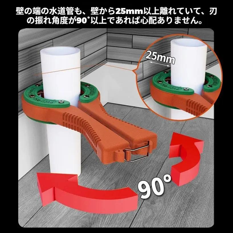 PVC排水パイプカッター 50mm/75mm対応 狭所作業用 配管切断工具