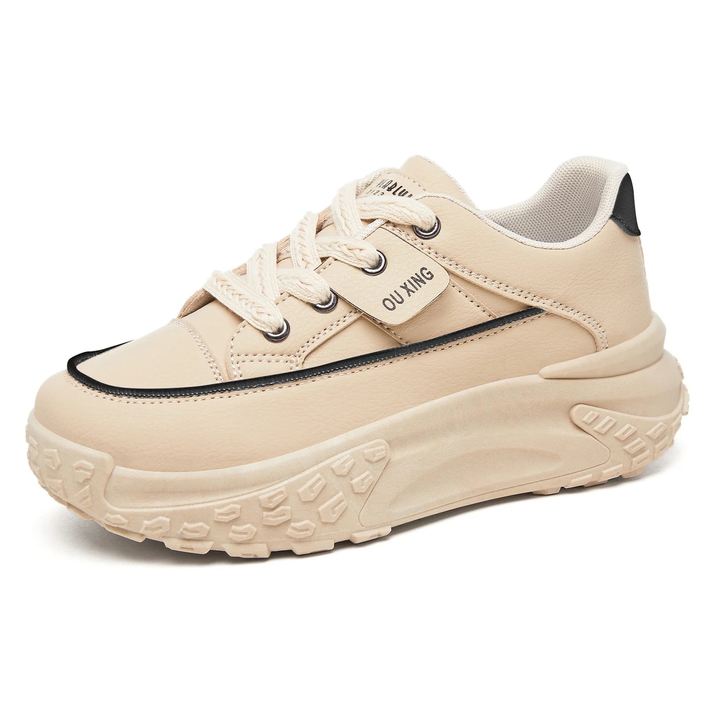 厚底本革スニーカー