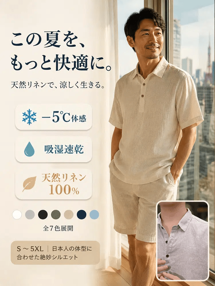 リネンカジュアルセットアップ