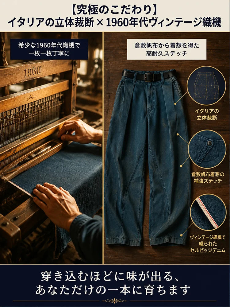 ゆったり快適アメリカンデニムワークパンツ