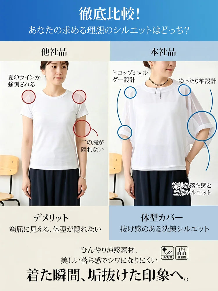 レディースUVカット メッシュプルオーバー