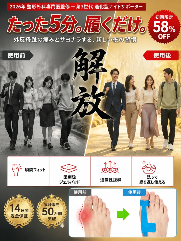 外反母趾サポーター足指サポートバンド