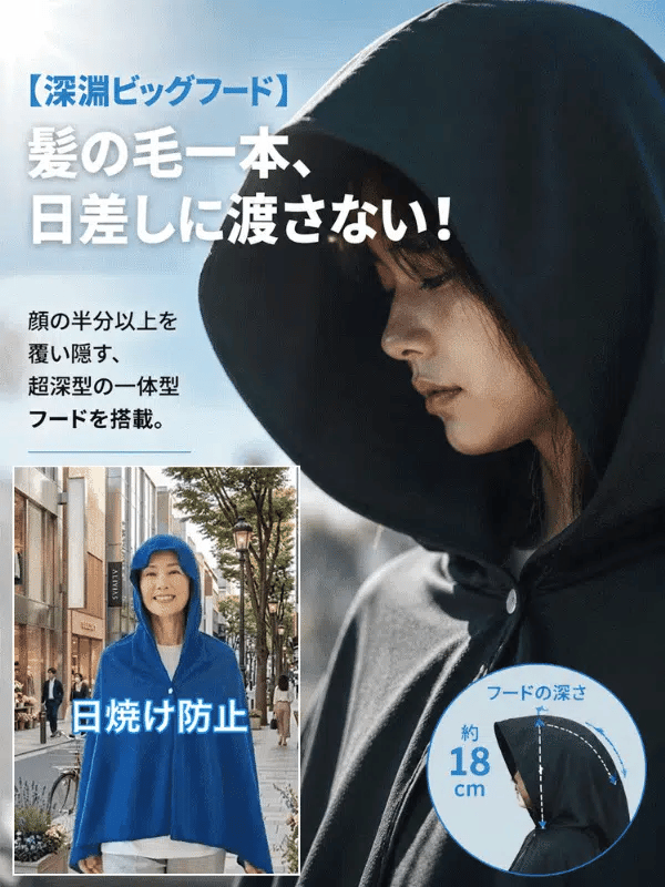 ひんやり速乾UVカット冷感ポンチョ