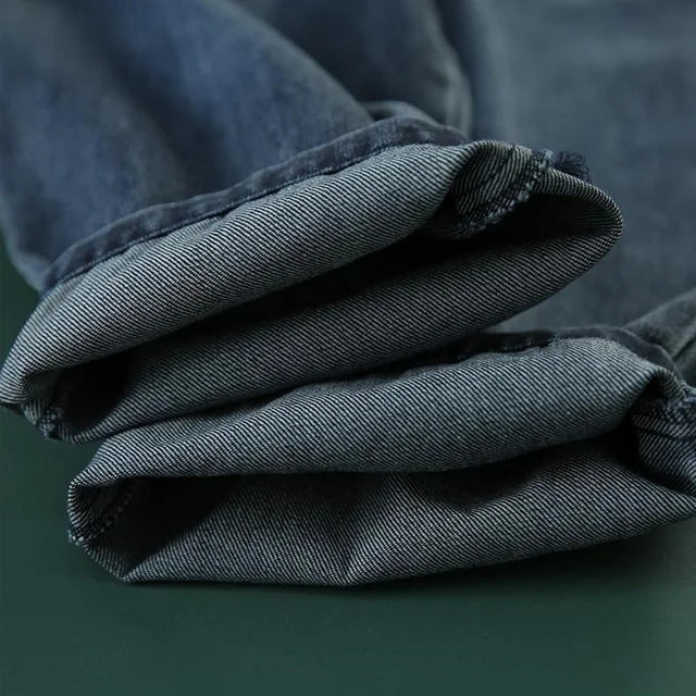 デニムサルエルパンツ 1日に数万本売れる大ヒットのジーンズ、ゆるっと可愛い、履くだけで-5kg見える、ストレスフリー