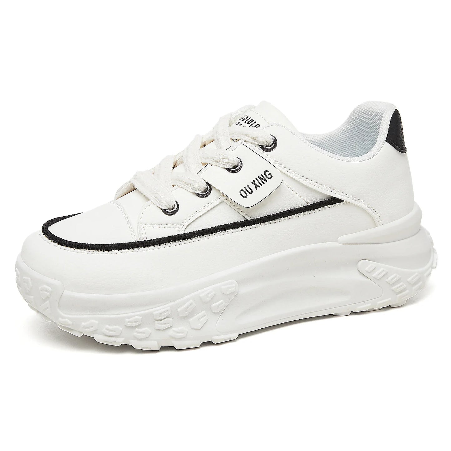 厚底本革スニーカー